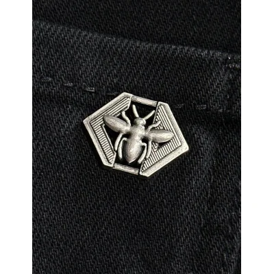 Джинсы Christian Dior Backside Brown Stripe Dior Silver Insect "Black" фото № 5