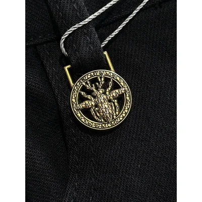 Джинсы Christian Dior Backside Brown Stripe Dior Silver Insect "Black" фото № 4