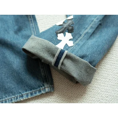 Джинсы Chrome Hearts Crosses "Black/White" фото № 5