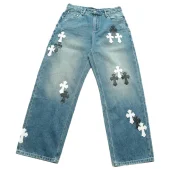 Джинсы Chrome Hearts Crosses "Black/White"