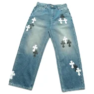 Джинсы Chrome Hearts Crosses "Black/White"