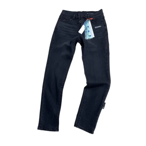 Джинсы Off White With Text Denim "Blue/Black"