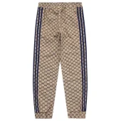 Штаны Gucci X Adidas With Brand Print And Blue Logo "Brown"