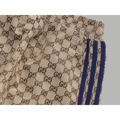 Штаны Gucci X Adidas With Brand Print And Blue Logo "Brown" фото № 7