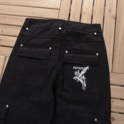Брюки-карго Represent Large Decorated Pockets "Black" фото № 9