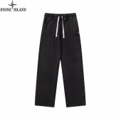 Штаны Stone Island With White Ties - Straight "Black"