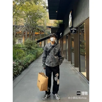 Штаны Stussy Flowers And A Harlequin Hat "Black" фото № 9