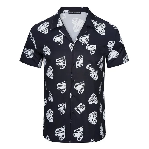 Рубашка Dolce Gabbana Repeating Hearts Print "Black"