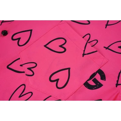 Рубашка Dolce Gabbana Hearts And Logo "Pink" фото № 4