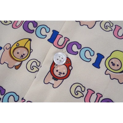 Рубашка Gucci Repeating Colorful Logo "White" фото № 3