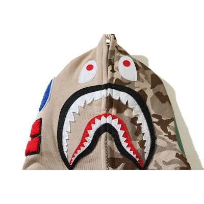 Худи A Bathing Ape Shark Mouth ZIP "Brown" фото № 3