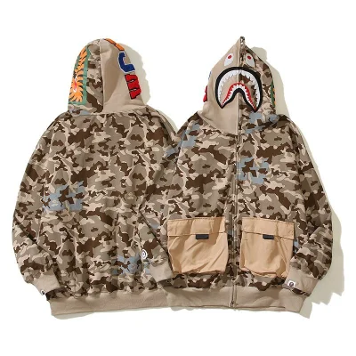 Худи A Bathing Ape Shark Mouth ZIP "Brown" фото № 5