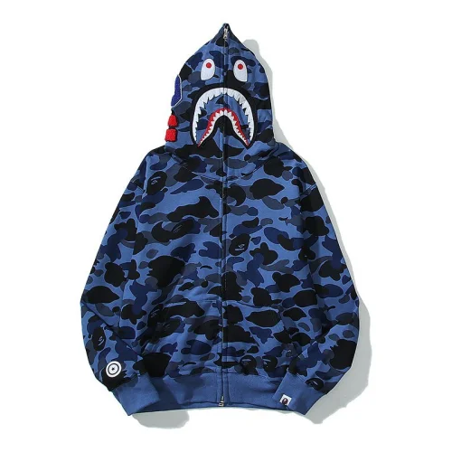 Худи A Bathing Ape Shark Hood ZIP "Blue"