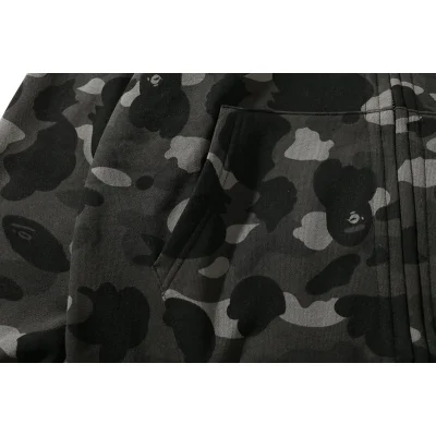 Худи A Bathing Ape Shark Camouflage Print Zip Double Hood "Black" фото № 3