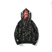 Худи A Bathing Ape Shark Camouflage Print Zip Double Hood "Black"