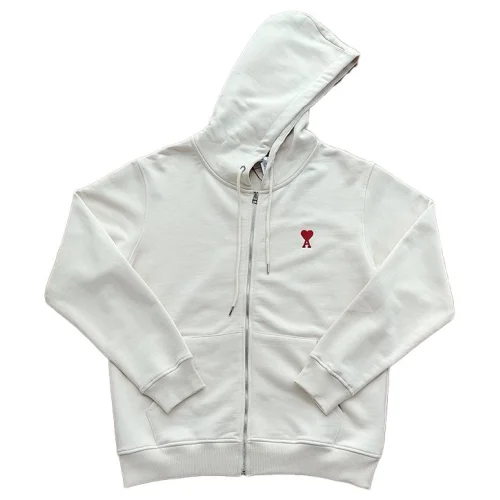 Худи Amiri Cotton With Red Logo ZIP "Cream"