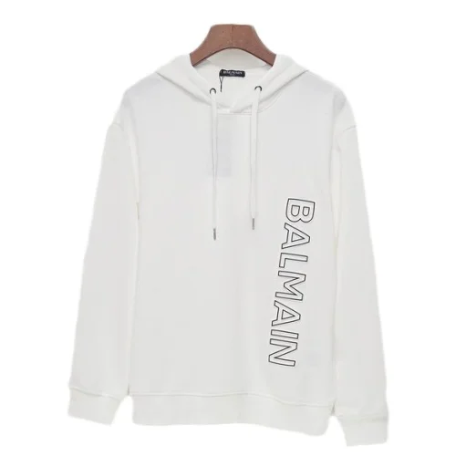 Худи Balmain Embossed Frontal Logo "White"