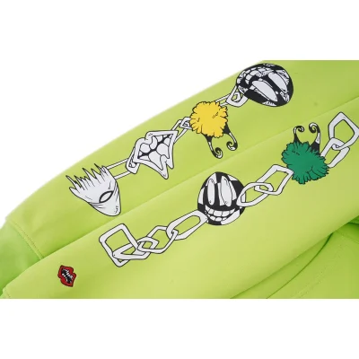 Худи Chrome Hearts With Drawings On The Sleeves "Green/Yellow" фото № 3
