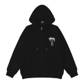 Худи Stussy New York Los Angeles Tokyo ZIP "Black"