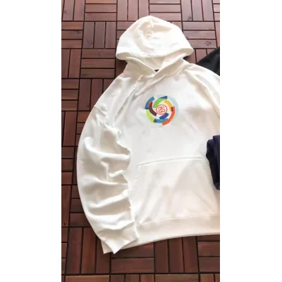 Худи Stussy Circle From Multicolor Details And Big Front Pocket "White" фото № 2