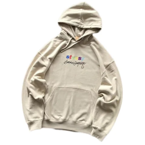 Худи Stussy Multicolor Embroidered Logo And Lettering Summer Campaign "Beige"
