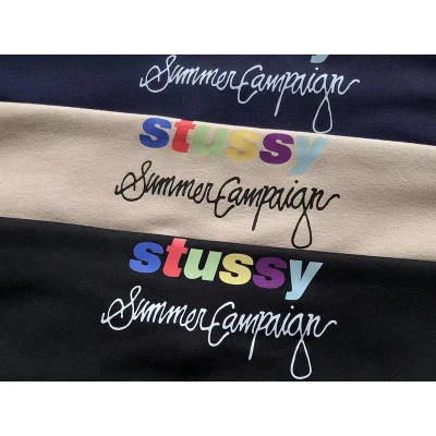 Худи Stussy Multicolor Embroidered Logo And Lettering Summer Campaign "Beige" фото № 3