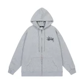 Худи Stussy With Logo Brand ZIP "Gray"
