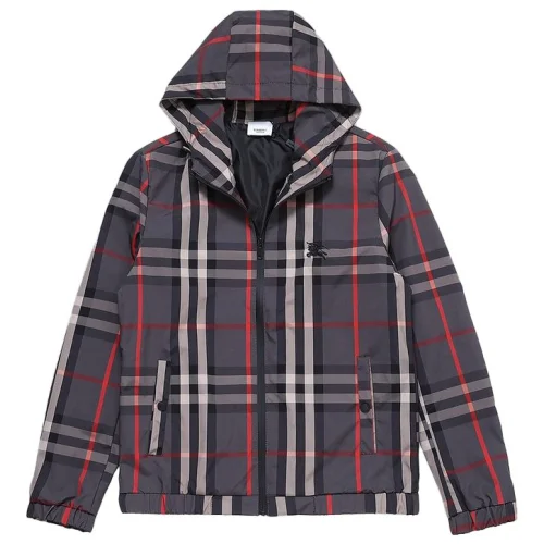 Ветровка Burberry Tartan Style With Logo "Gray/Red"