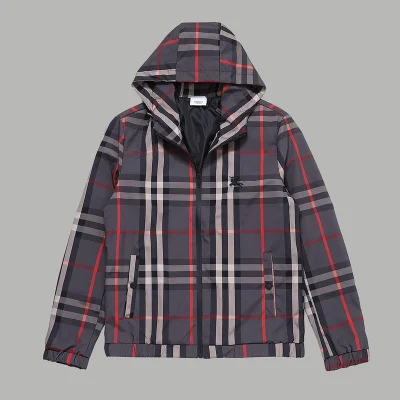 Ветровка Burberry Tartan Style With Logo "Gray/Red" фото № 7