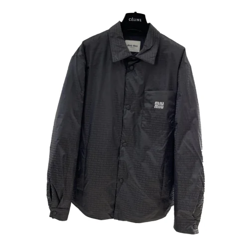 Куртка Miu Miu Frontside White Logotype On The Pocket "Black"