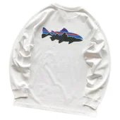 Лонгслив Patagonia Fish With Colorful Stripes "White"