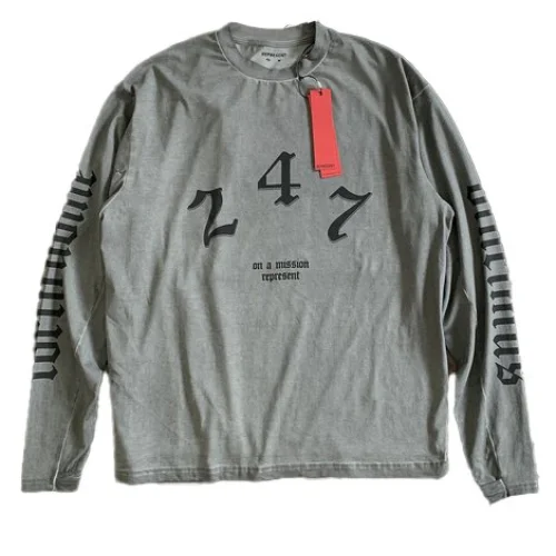 Лонгслив Represent Sleeves With Inscription "Gray"