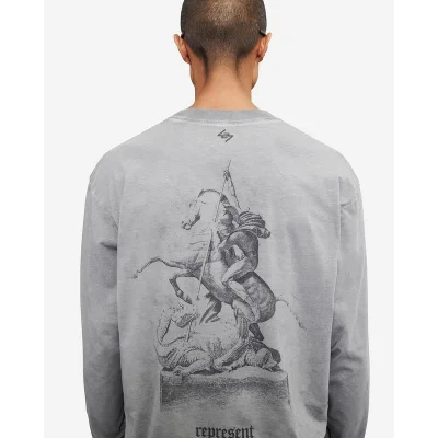Лонгслив Represent Sleeves With Inscription "Gray" фото № 3