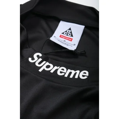 Футболка с длинным рукавом Supreme Collar Logo "Black" фото № 2