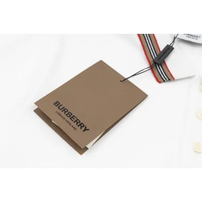 Поло Burberry Striped Collar "White" фото № 4