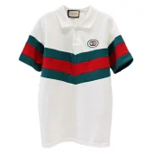 Поло GUCCI Logos Color Print "White/Green/Red"