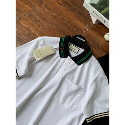 Поло Gucci Collar Logo "White" фото № 3