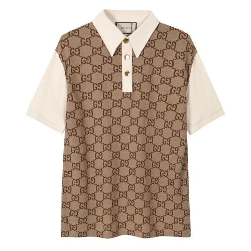 Поло Gucci Without Print On The Back "Cream/Brown"