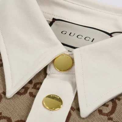 Поло Gucci Without Print On The Back "Cream/Brown" фото № 9