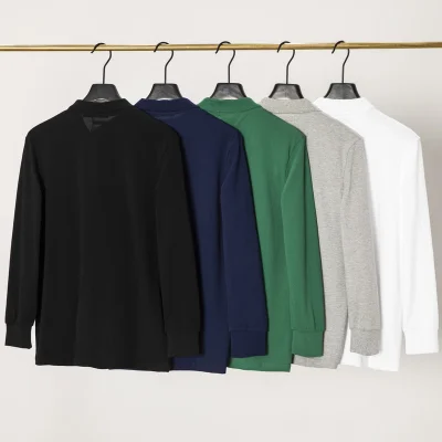 Поло Polo With Long Sleeve And Logo "Gray" фото № 3