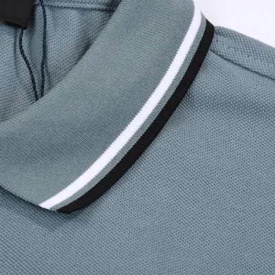 Поло Prada With Black Text Stripe "Blue/Gray" фото № 5