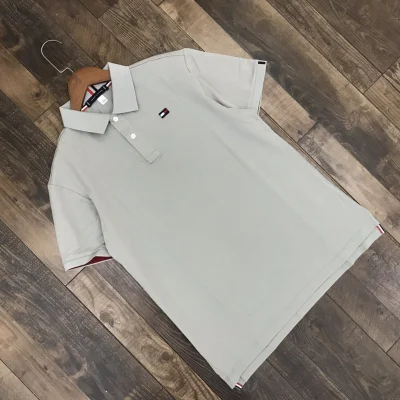 Поло Tommy Hilfiger With Small Brand Logo "Gray" фото № 2