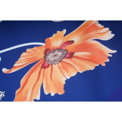 Рубашка Casablanca Brand Logo With Flowers "Blue" фото № 4