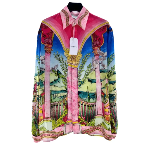 Рубашка Casablanca Pink Columns Mountains Plants "Pink"