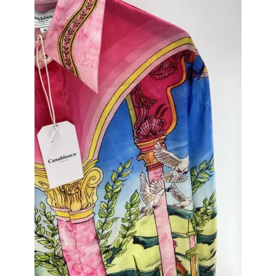 Рубашка Casablanca Pink Columns Mountains Plants "Pink" фото № 7