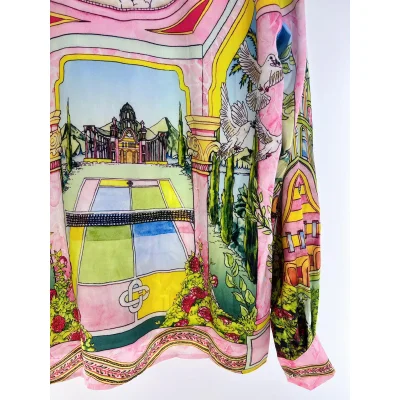 Рубашка Casablanca Pink Columns Mountains Plants "Pink" фото № 5