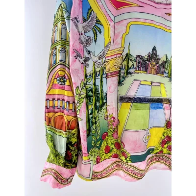 Рубашка Casablanca Pink Columns Mountains Plants "Pink" фото № 4