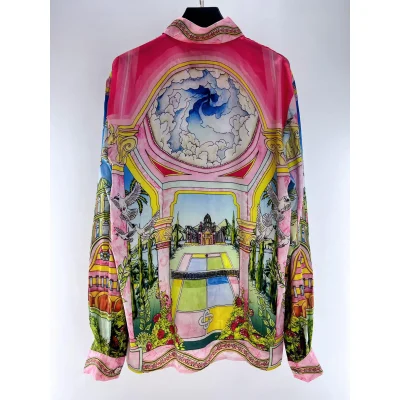 Рубашка Casablanca Pink Columns Mountains Plants "Pink" фото № 3