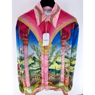 Рубашка Casablanca Pink Columns Mountains Plants "Pink" фото № 2