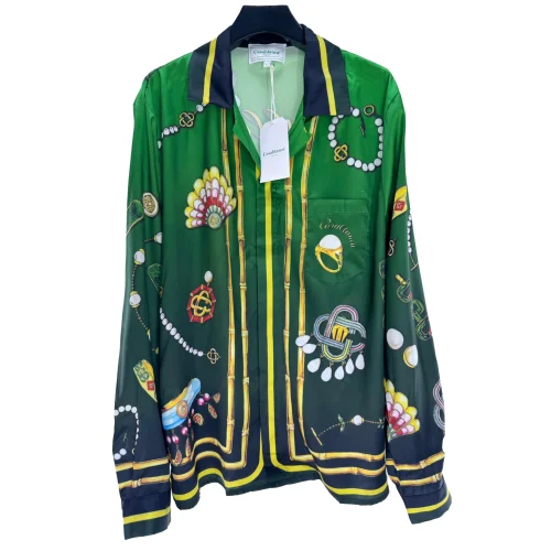 Рубашка Casablanca Shells Rings Print "Green"